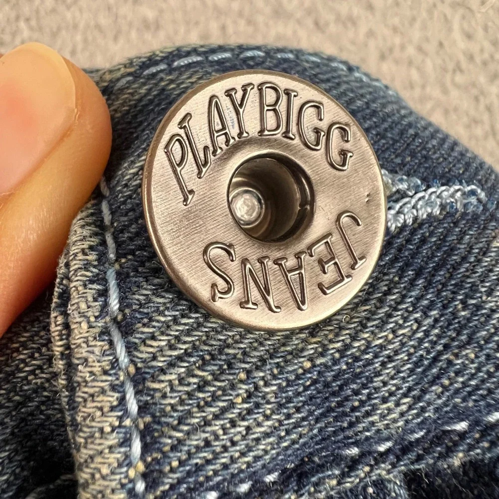 Playbigg Jeans Mens 36 Baggy Wide Leg Blue Denim Hip Hop Street Y2K